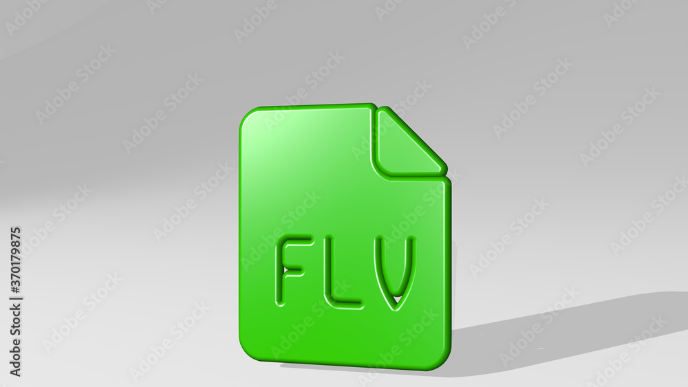 VIDEO FILE FLV made by 3D illustration of a shiny metallic sculpture with the shadow on light background. camera and icon VIDEO FILE FLV made by 3D illustration of a shiny metallic sculpture with the shadow on light background. camera and icon