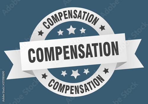 compensation round ribbon isolated label. compensation sign