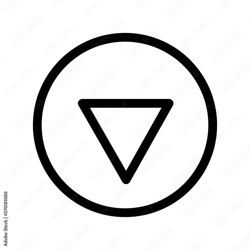 Down arrow icon - vector illustration. Down button UI design element. Down arrow icon - vector illustration. Down button UI design element.
