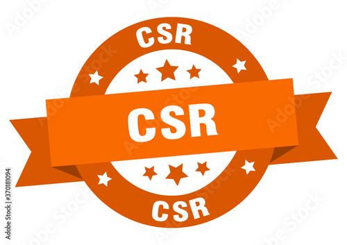 csr round ribbon isolated label. csr sign