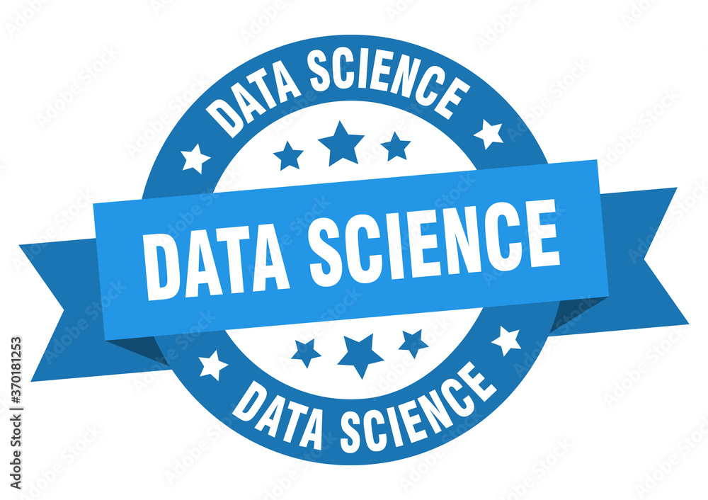 data science round ribbon isolated label. data science sign
