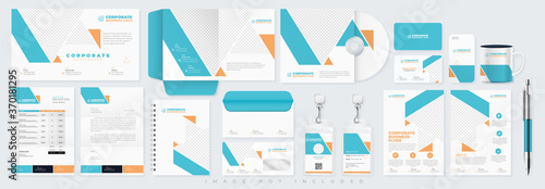 Corporate identity set branding template design kit. editable brand identity with abstract background color for Business Company and Finance Vector