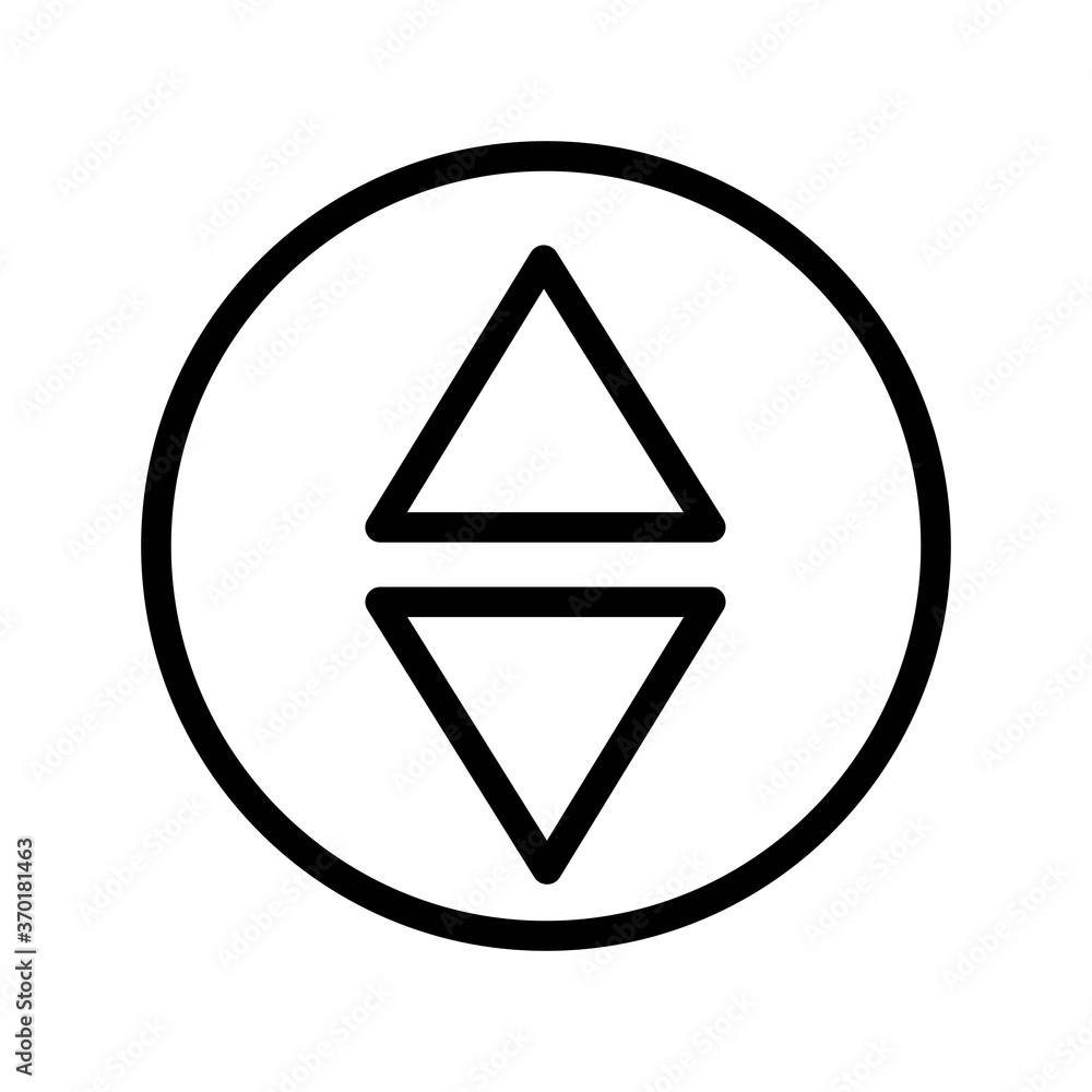Up and down arrows icon - vector illustration. Sort button sign. Up and down arrows icon - vector illustration. Sort button sign.