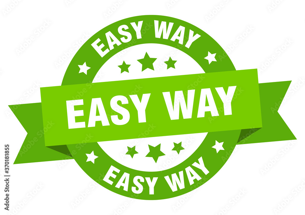 easy way round ribbon isolated label. easy way sign easy way round ribbon isolated label. easy way sign