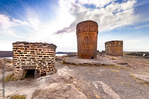 Archaelogical Site of Sillustani, near Puno, in Peru