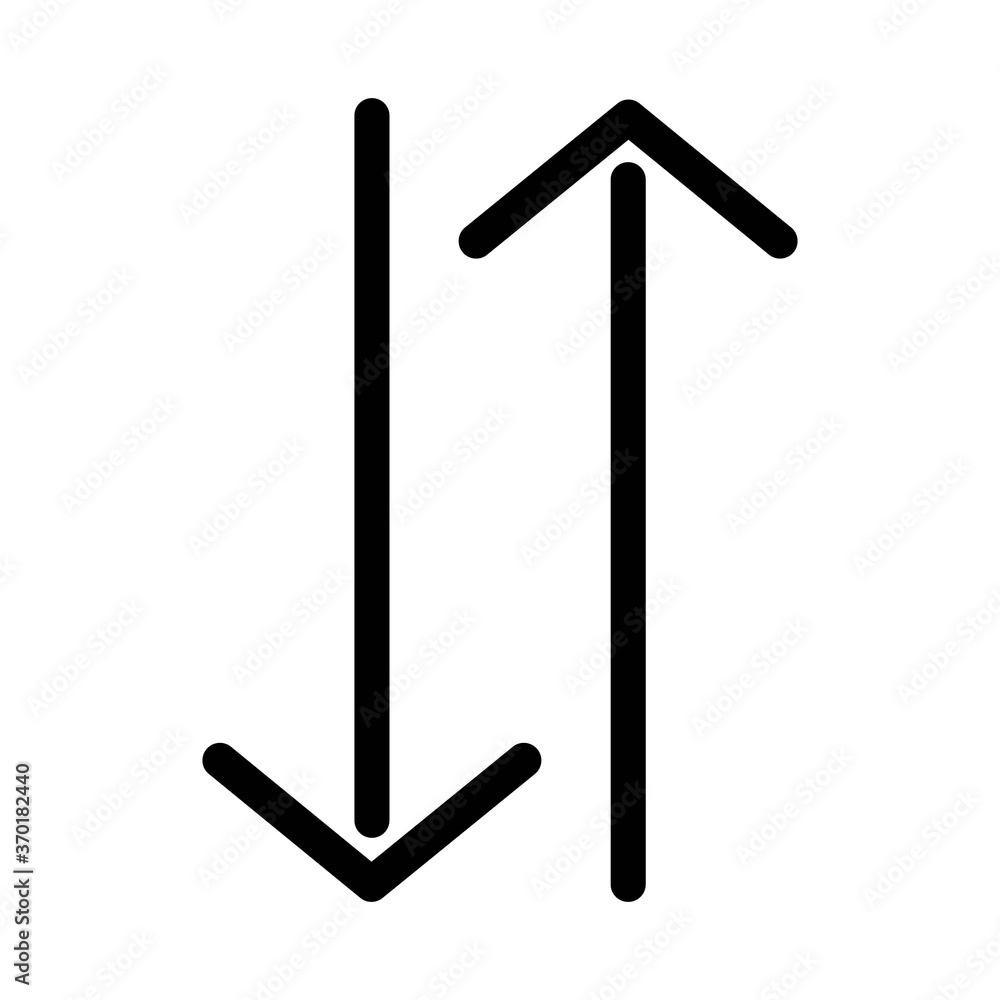 Up and down arrows icon - vector illustration. Sort button sign. Up and down arrows icon - vector illustration. Sort button sign.
