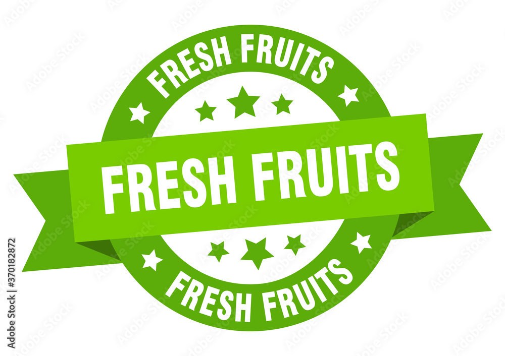 fresh fruits round ribbon isolated label. fresh fruits sign fresh fruits round ribbon isolated label. fresh fruits sign