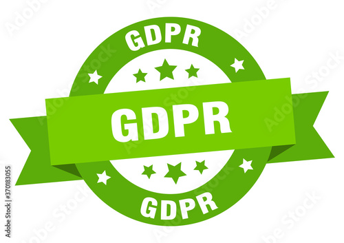 gdpr round ribbon isolated label. gdpr sign