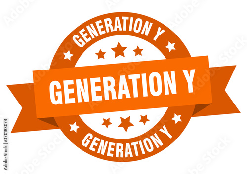 generation y round ribbon isolated label. generation y sign