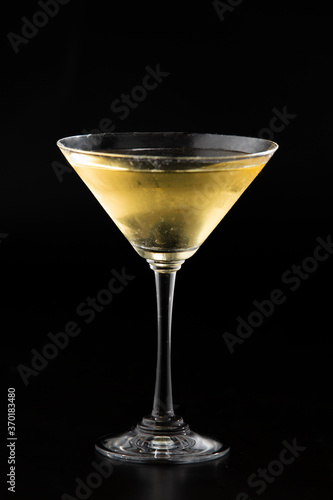 martini glass on a black background