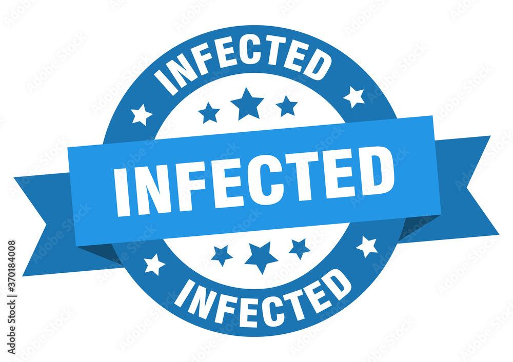 Fototapeta premium infected round ribbon isolated label. infected sign