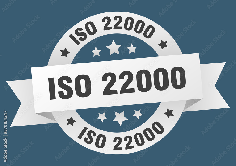 Fototapeta premium iso 22000 round ribbon isolated label. iso 22000 sign