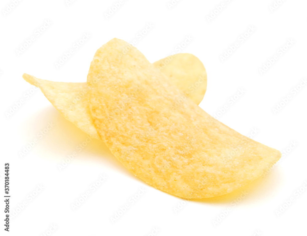 potato chips isolated on the white background potato chips isolated on the white background