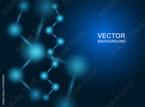 Abstract background. molecules design. Atoms. Medical or Science background . Molecular structure with blue spherical particles. Vector illustration.
