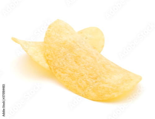 potato chips isolated on the white background