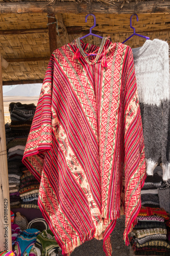 Handmade alpaca textile products in Arequipa, Peru