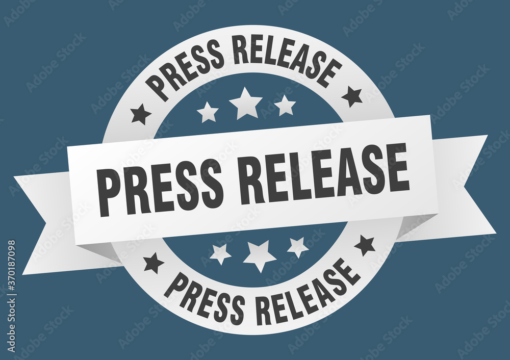 press release round ribbon isolated label. press release sign