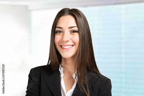 Portrait of a businesswoman Bright background