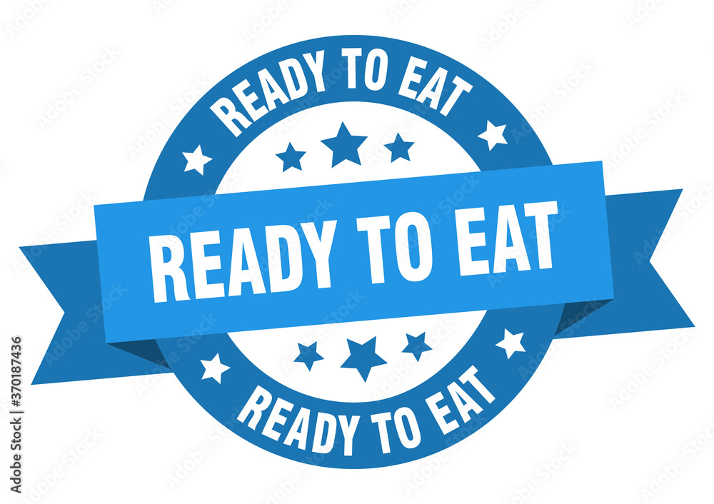 ready to eat round ribbon isolated label. ready to eat sign