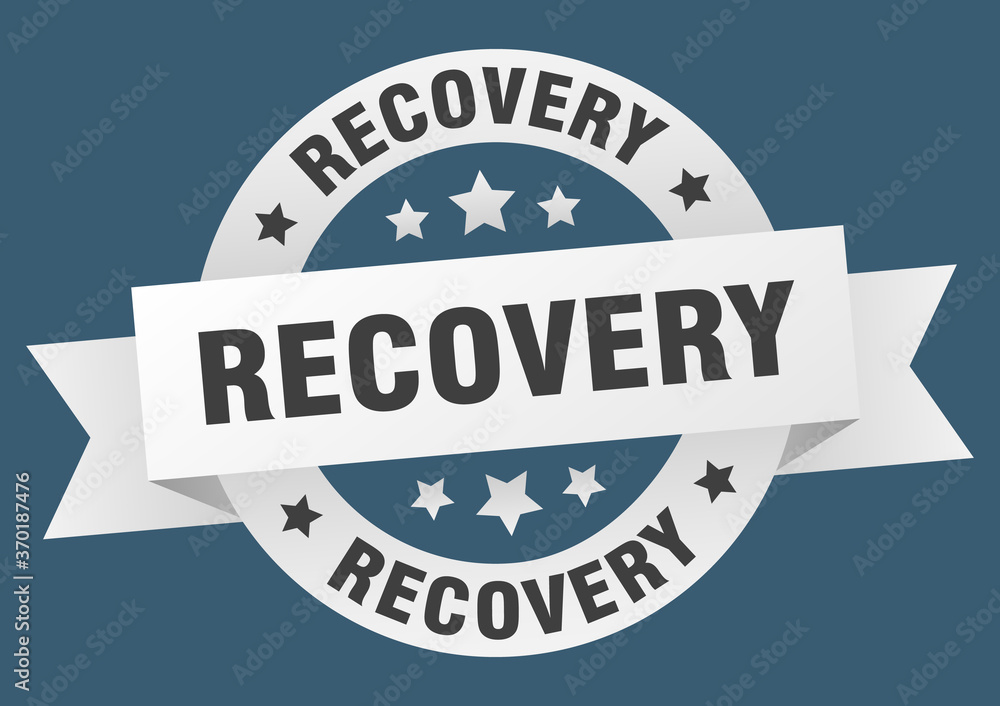 recovery round ribbon isolated label. recovery sign recovery round ribbon isolated label. recovery sign