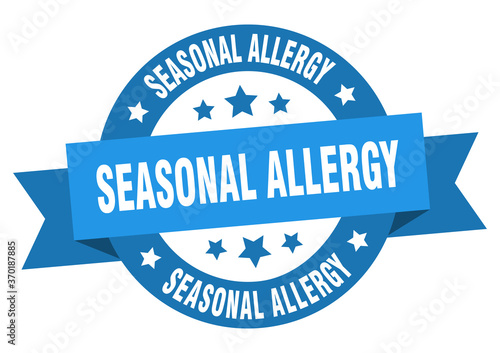 seasonal allergy round ribbon isolated label. seasonal allergy sign