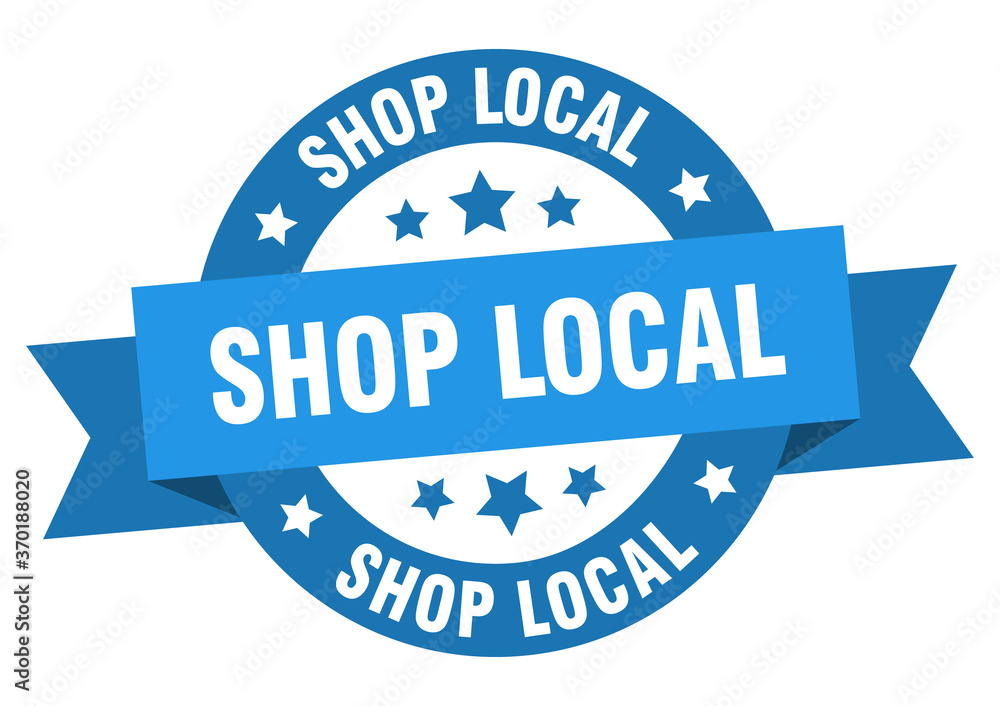 shop local round ribbon isolated label. shop local sign shop local round ribbon isolated label. shop local sign