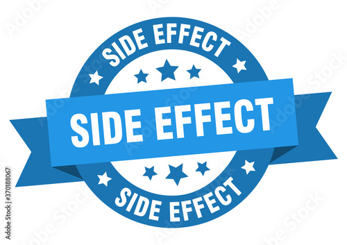 side effect round ribbon isolated label. side effect sign