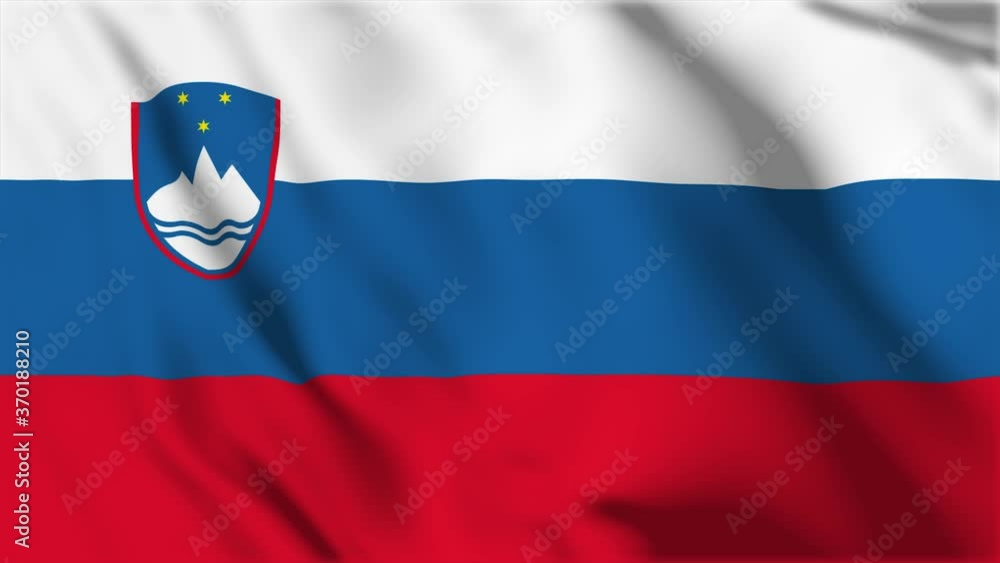 Waving flag loop. National flag of Slovenia Waving flag loop. National flag of Slovenia