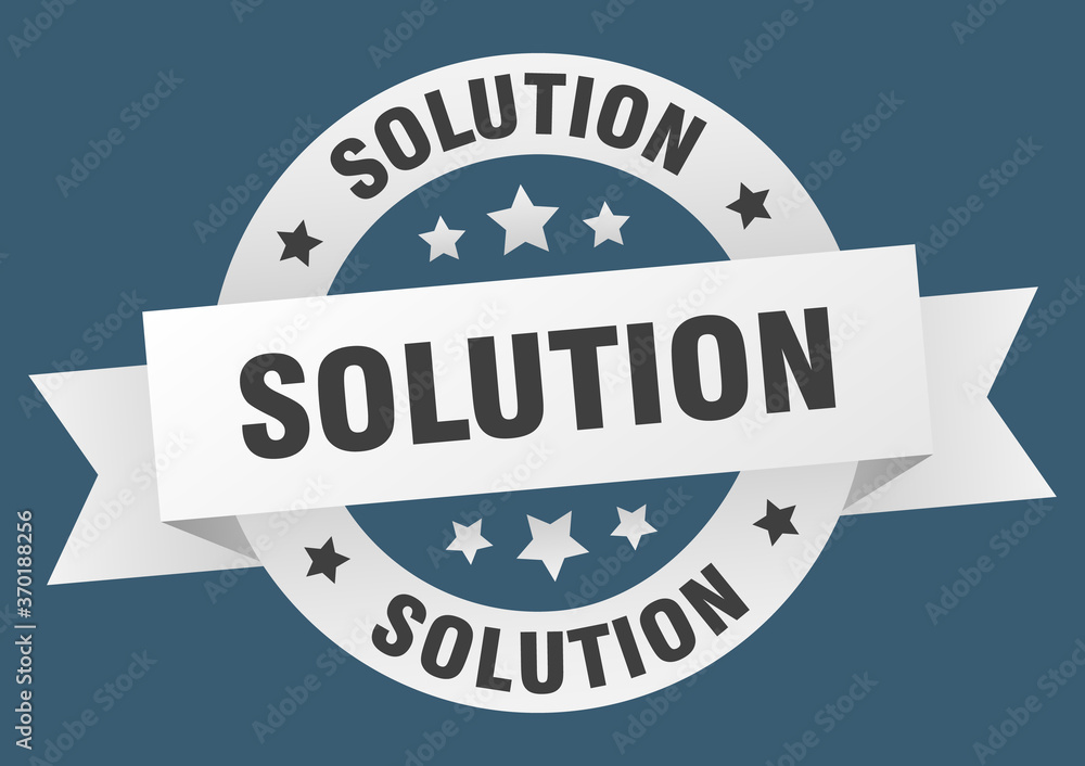 Fototapeta premium solution round ribbon isolated label. solution sign