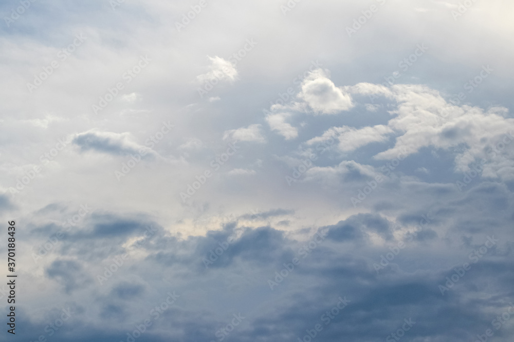 Gloomy evening sky with gray clouds in rainy weather Gloomy evening sky with gray clouds in rainy weather