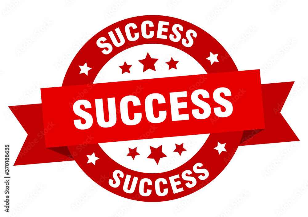 Obraz premium success round ribbon isolated label. success sign