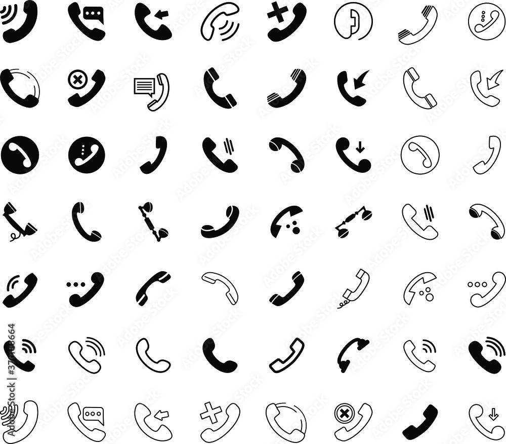 Phone icon set. Connection vector collection. Phone icon set. Connection vector collection.