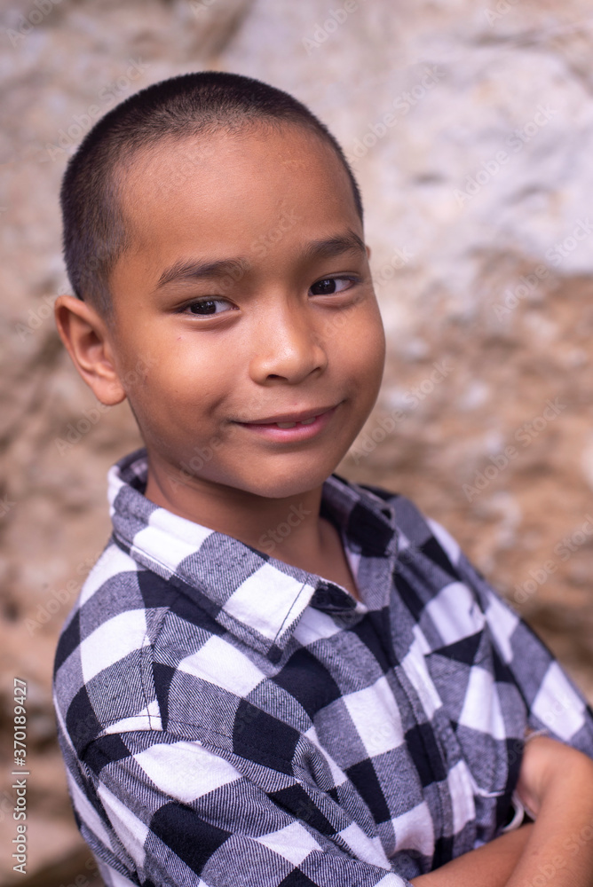 Portrait of a cute asia thai boy smiling Portrait of a cute asia thai boy smiling