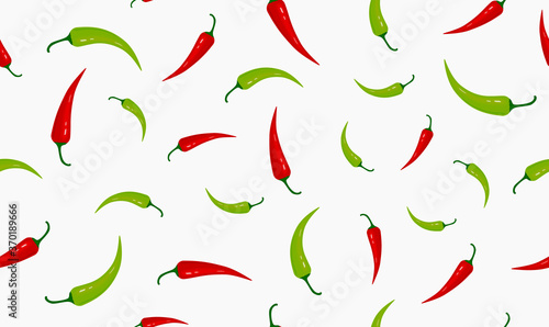 Vector illustration of a seamless pattern with chili peppers on a light background.