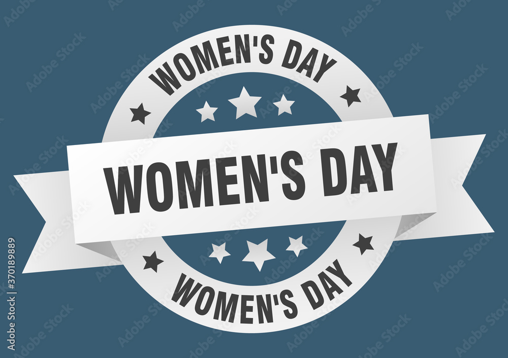 women's day round ribbon isolated label. women's day sign women's day round ribbon isolated label. women's day sign