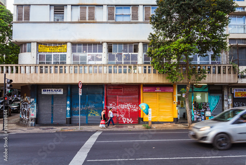 Closed shops in Belo Horizonte downtown