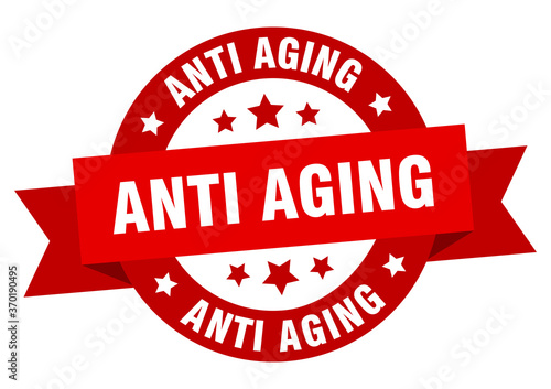 anti aging round ribbon isolated label. anti aging sign
