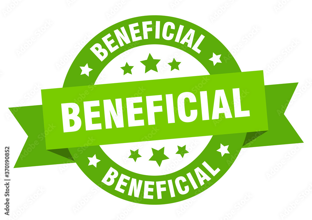 beneficial round ribbon isolated label. beneficial sign beneficial round ribbon isolated label. beneficial sign