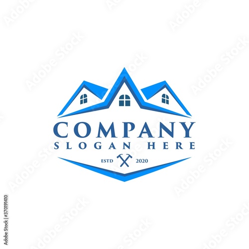 Minimalist Construction Logo Template isolated on white background, Vector Illustration EPS10. Realestate, Home, Company