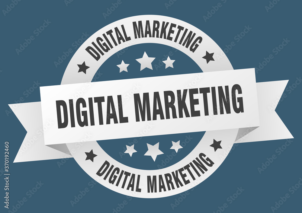 Obraz premium digital marketing round ribbon isolated label. digital marketing sign