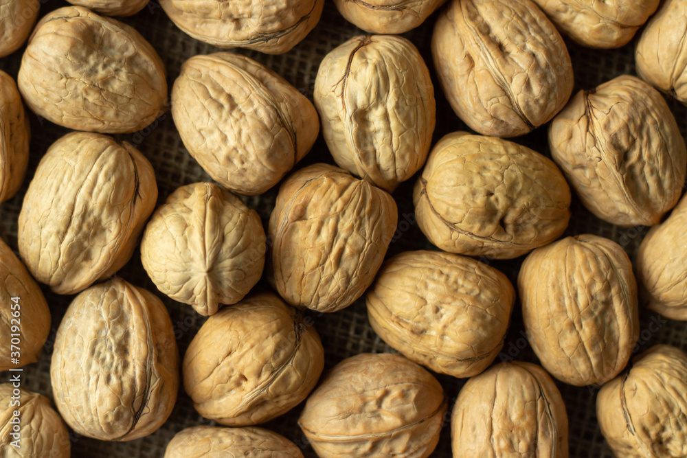 walnuts on jute fabric walnuts on jute fabric