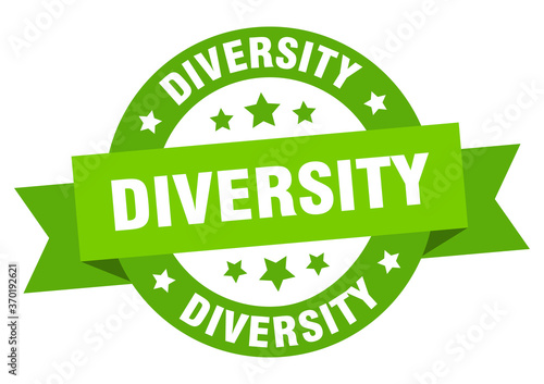 diversity round ribbon isolated label. diversity sign