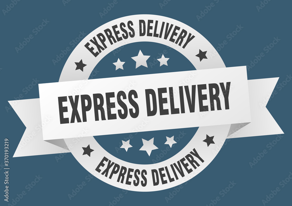 express delivery round ribbon isolated label. express delivery sign express delivery round ribbon isolated label. express delivery sign