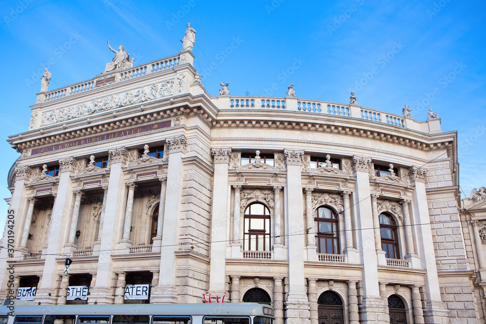 Vienna Burgtheater Facade . Famous Theater in Wien 