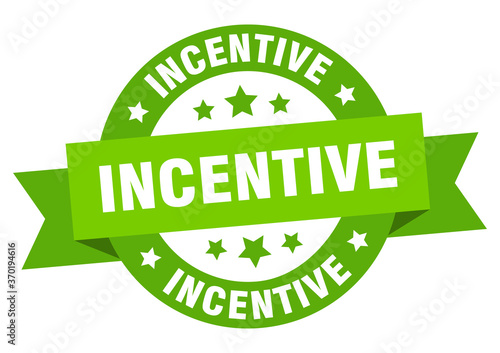 incentive round ribbon isolated label. incentive sign