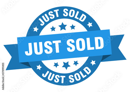just sold round ribbon isolated label. just sold sign