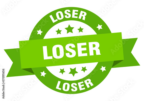 loser round ribbon isolated label. loser sign