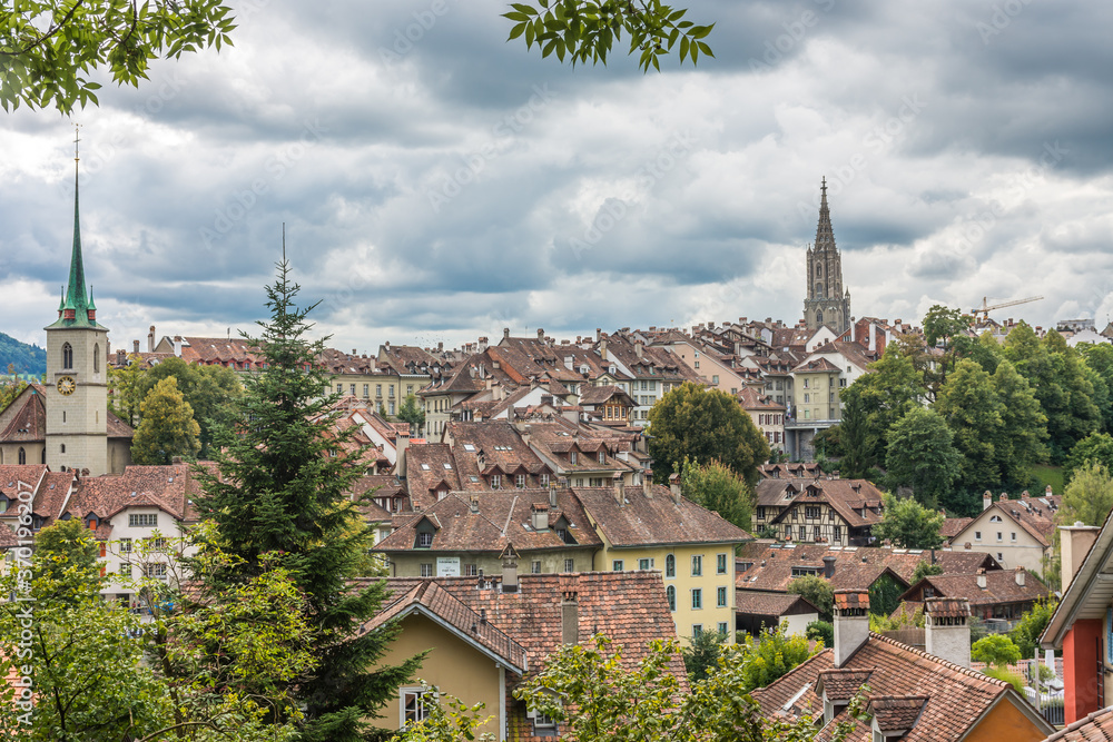 Bern Minster, the tallest cathedral in Switzerland, in the old city of Bern