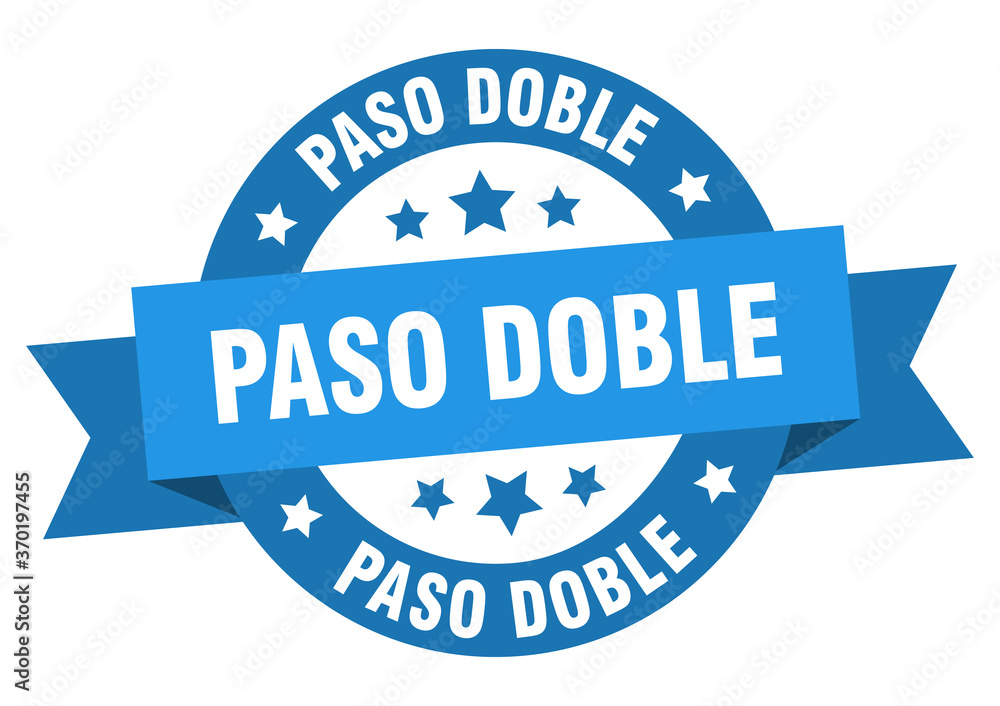 Fototapeta premium paso doble round ribbon isolated label. paso doble sign