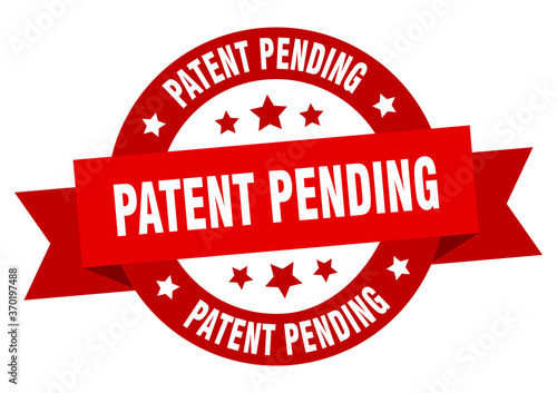 patent pending round ribbon isolated label. patent pending sign